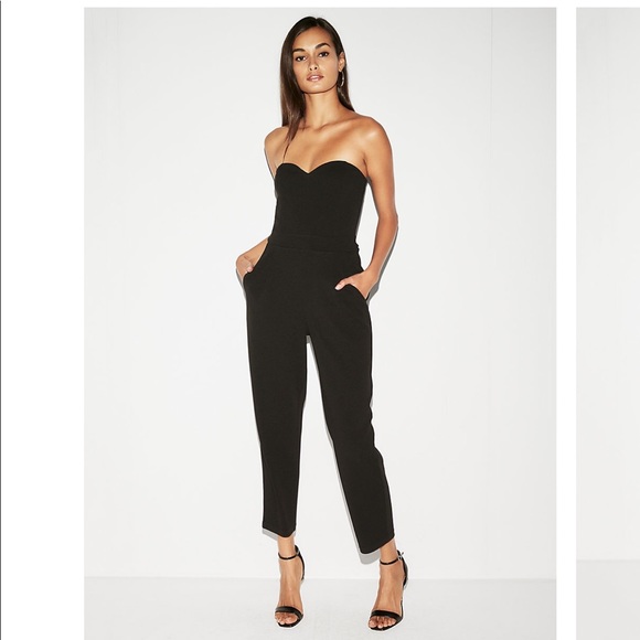 Express strapless sweetheart neckline jumpsuit - Picture 3 of 4